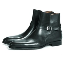 Handmade black jodhpurs Boots, Men black ankle Boots, Men genuine Leathe... - $159.99