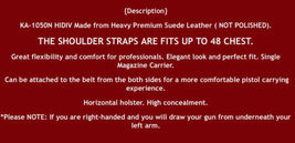 Fits CZ 75/75B/85 9mm 4.6”BBL Suede Leather Shoulder Holster Single Mag #1083#RH image 10