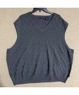 Gray IZOD Sweater Mens 3XL Sweater Vest Checkered Grey Weave Cotton V-Ne... - £8.28 GBP