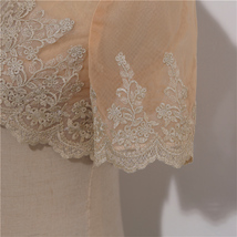 Champagne Gold Lace Wedding Shrugs Boleros Short Sleeve Wedding Guest Cover Ups image 5