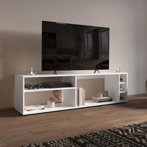 Suxta 63&quot; White TV Stand w/ Shelves &amp; Bottle Cubbies - $238.24 CAD