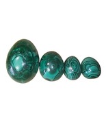 Natural Solid Malachite Eggs Polished Gemstone Lot Of 4 - $97.72 CAD