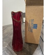 Westmoreland Glass Amberina Pattern Swung Vase 9.25&quot; Vtg Box Sticker - $59.39