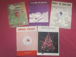 Lot of 5 Sheet Music CHRISTMAS Jingle Bells FROSTY Deck the Halls etc [Z132a] - £9.05 GBP
