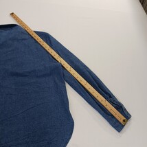 Vintage Palm Club Women's Blue Cotton Long Sleeve Denim Shirt Blouse Top image 10