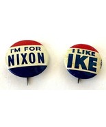 Eisenhower & Nixon Election Pins, 1950s, About the Size of a Nickel, Good Shape - $592.79