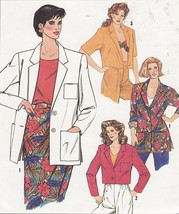 Vintage Misses Unlined Loose Fit Back Tucks 2 Lengths Jacket Sew Pattern 6-14 - £7.98 GBP