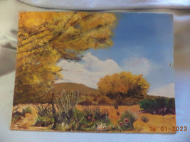 Branches Of Gold In The Arizona Desert Oil On Board  By Mrs King Ravenscroft - £14.82 GBP