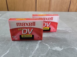 Lot of 2 Maxell Mini DV Digital Video Cassette Tape 60 Minute NEW Sealed - £7.32 GBP