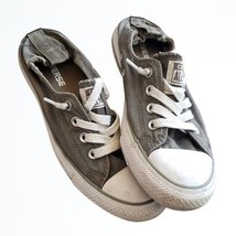 Converse All Star Women Grey Fabric White Leather Easy Slip On Heel Shoe Size 6 - £22.97 GBP