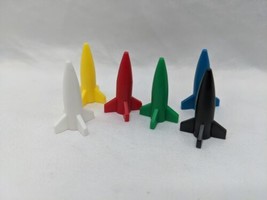 Lot Of (6) Rocket Board Game Player Pawns Yellow White Red Green Blue Black 1&quot; - £7.84 GBP