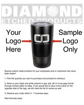 ENGRAVED Custom Personalized Name/Logo 20oz Stainless Steel Tumbler Solid Black - £17.66 GBP