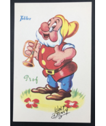 1950s Walt Disney Tobler Chocolates Prof Teacher Doc Dwarves Postcard Sn... - $17.60