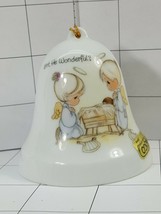 Precious Moments  Bell &quot;Is’nt He Wonderful&quot; Jesus in manger Christmas #272 - $6.95
