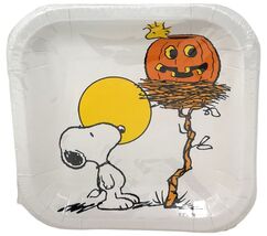 Peanuts Snoopy Halloween Party Square Dessert Paper Plates 8 Count New (... - $9.89