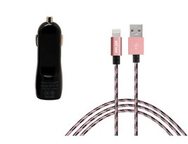Lightning USB Cable + Car Charger for ALL Apple iPhones - MFI Certified USA Sold - £12.01 GBP