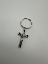 Vintage Enamel Cross Keychain - $11.88