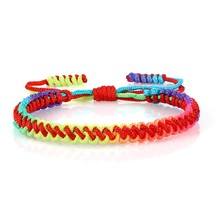 Lucky 18 Colorful Rainbow Knots Braided Bracelet For Women Men Couple Handmade A - £10.99 GBP