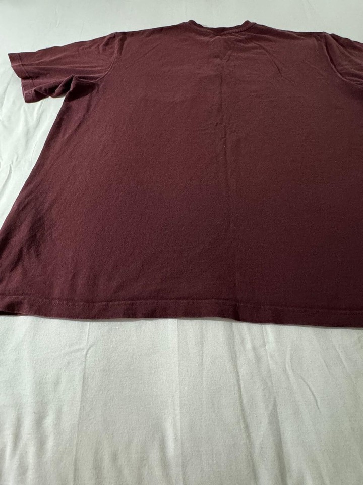 Carhartt K84 PRT Men's Size 2XL Burgundy Cotton Short Sleeve Henley T-Shirt Item image 8