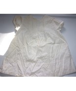 Vintage Handmade Baby White Linen French Pleated Simple Christening Dress - $114.25 MXN