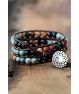 Handmade Triple Layer Beaded Agate Bracelet - $52.03 CAD