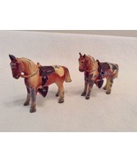 Vintage 1950s 2-Painted Cast Metal Palomino Horses Toy Figure Japan - $6.90