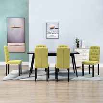 vidaXL Green Fabric Dining Chair Set - 6 Pieces - Standard Size - Ergonomic - $451.49