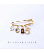 Vintage Pearl Brooch with Cute Mini Bag Charm - $28.95+
