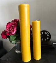 Handmade 100% Pure Beeswax Pillar Candles 100% Cotton Wick BIG SIZES - £22.00 GBP+