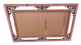 Vintage Asian Landscape Framed Art Sailing Boats Ornate Wood Frame 32.75” image 6