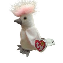 KuKu Cockatoo Retired Ty Beanie Baby White Bird Pink Hair Mint Condition... - $7.95