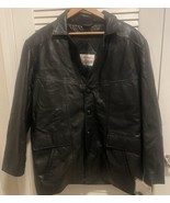 Vintage L.A. Leather Men’s Jacket M Black Leather Lined NOS - $273.52 CAD