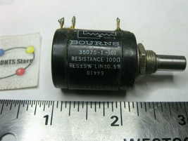 Bourns 3507S-1-101 Multi-Turn Potentiometer 100 Ohm 100R Panel Mount USE... - $9.49