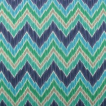 P KAUFMANN TRIBAL FIND SKY BLUE JADE CHEVRON OUTDOOR INDOOR FABRIC BY YA... - £6.16 GBP