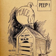 1914 WW1 Print War Political Satire Phil Porter Art Antique Military Col... - $34.99