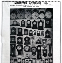 1961 Merritt&#39;s Antique Clock Shop Advertisement Douglassville Pennsylvan... - $24.99