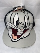 Bugs Bunny  Looney Tunes Flat Bill Embroidered Snapback Hat Cap Adjustable - £14.73 GBP