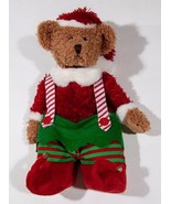 RUSS BERRIE SANTA ELF TEDDY BEAR CHRISTMAS HOLIDAY PLUSH STUFFED ANIMAL - $16.23 CAD