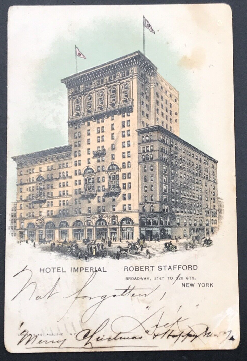 Primary image for 1904 Hotel Imperial New York NY Broadway Postcard Robert Stafford Proprietor