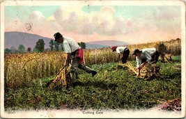 Vtg Postcard 1910s Field Workers Cutting Oats - £5.48 GBP