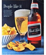 Black Label Carling Beer Potato Chips cold beer-1962 Vintage Print Ad - $13.58 CAD