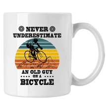 Bicycle Mug For Lovers Sport, Never Underestimate An Old Guy On A Bicycle Coffee - £13.42 GBP