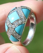 Estate Sale! STERLING SILVER vintage CUBIC ZIRCONIA ring 925 size 10.5 w... - $41.99