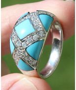 Estate Sale! STERLING SILVER vintage CUBIC ZIRCONIA ring 925 size 10.5 w... - $41.99