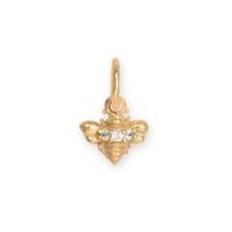 14k Solid Gold Horseshoe Butterfly &amp; CZ Bumble Bee Custom Charm Earring Necklace - £60.78 GBP+