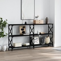 Console Table Black 200x28x80.5 cm Engineered Wood - £68.33 GBP