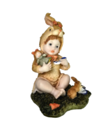 Vintage Resin Easter Decoration Girl Child In Bunny Costume 5in Holiday ... - $19.99