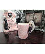 Halloween Pink Ghost Spiderweb Coffee Mug Decor NEW - £18.32 GBP