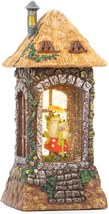 Spring Playful Green Frog Snow Globe Decorative Tabletop Figurine Resin Glitteri - £50.99 GBP