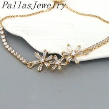 5Pcs Dainty CZ Zircon Heart Flower Bracelet For Women Girls Golden Daisy Flower  - £37.40 GBP